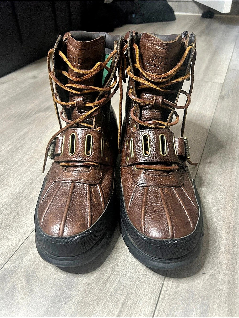 Polo Ralph Lauren Andres Leather Brown Boots US 10